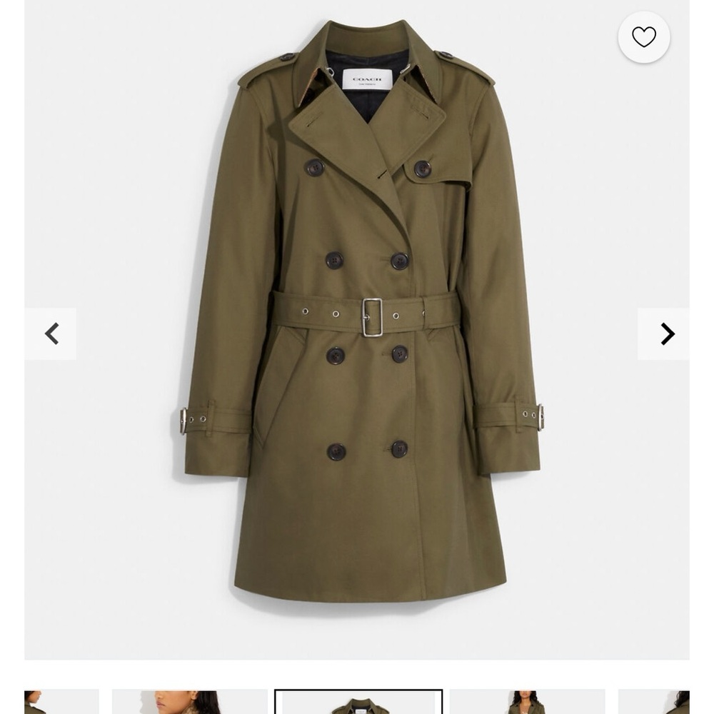 Authentic Coach Solid Mid Trench Dark Fern size XL * Brand New in Packaging